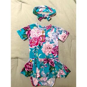 3 to 6 months floral baby outfit